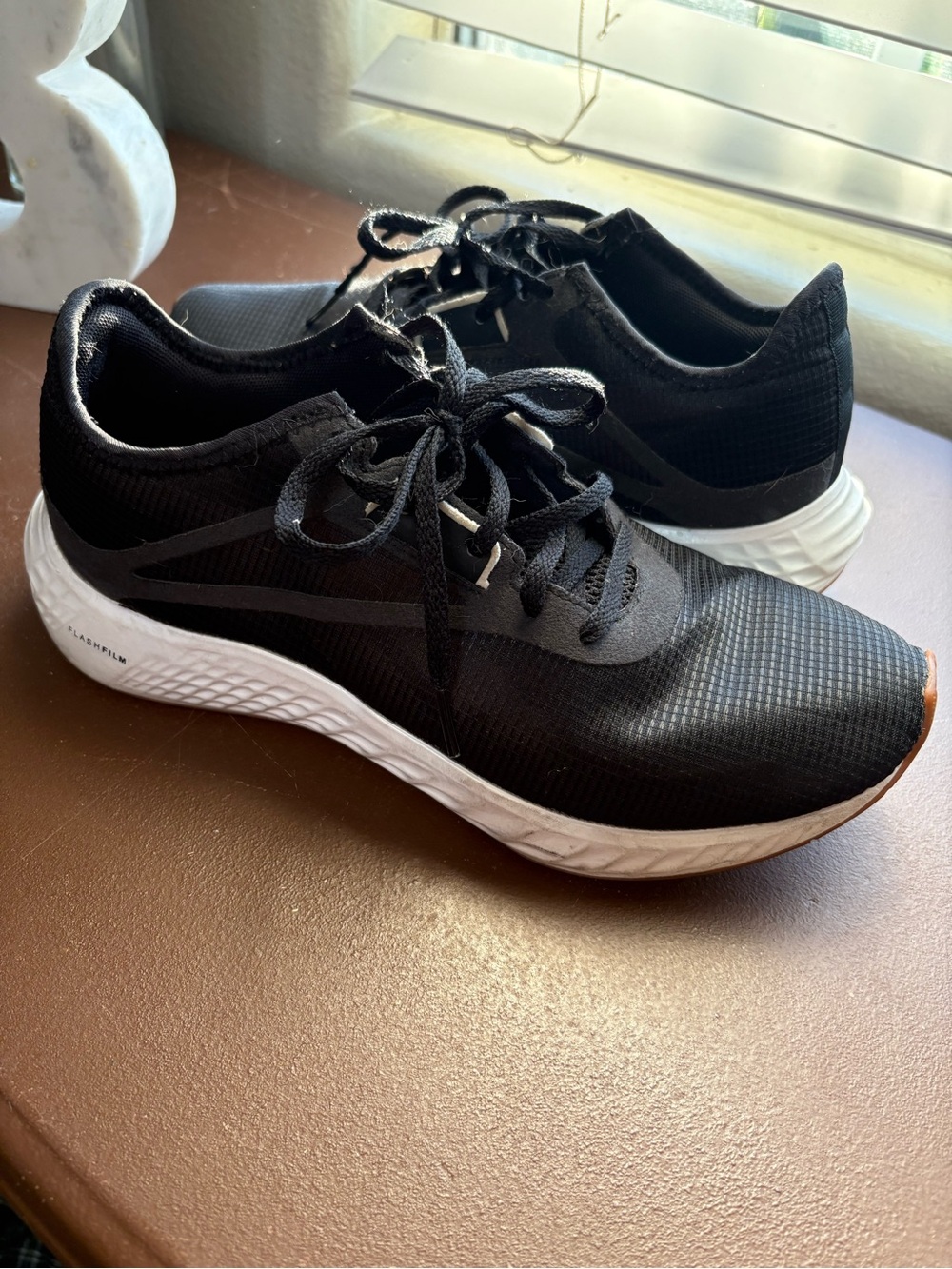 Women’s Black Athletic Running Shoes with White Sole